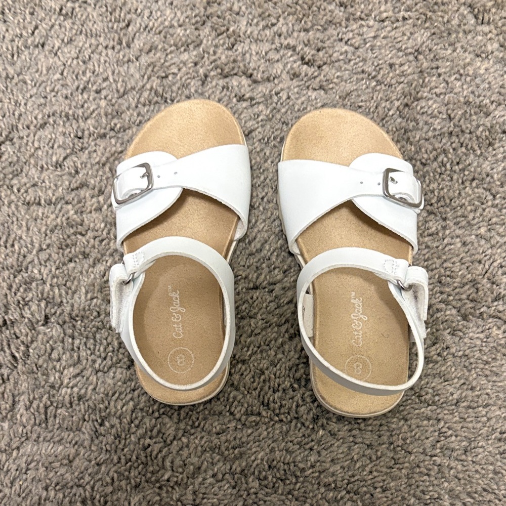 Cat & Jack White Kids Sandals with Buckle